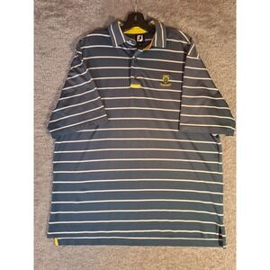 FootJoy Mens Large Blue Striped ProDry Golf Polo Concord Country Club Embroider